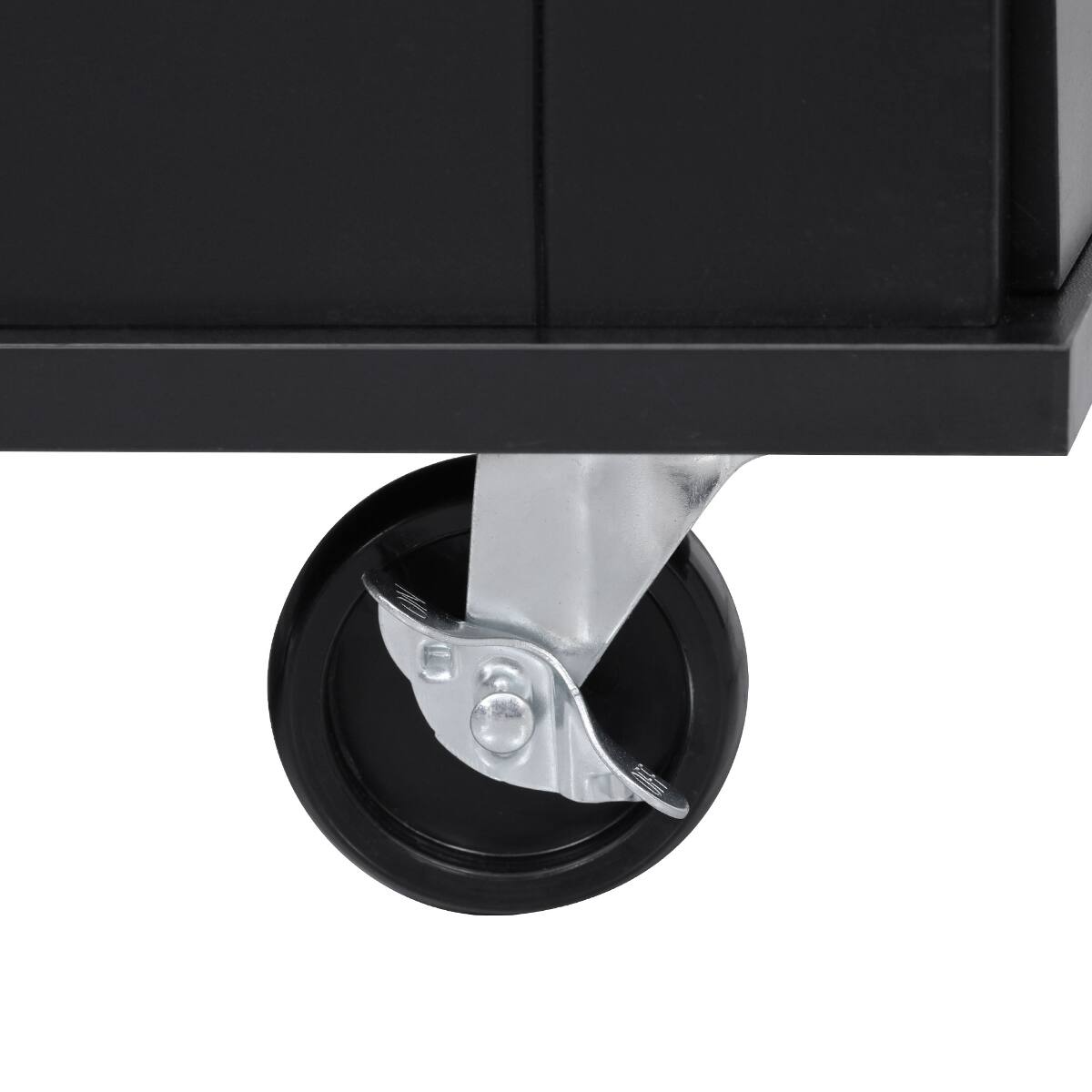 Alt View 3. Loheer - Loheer Kitchen Island with Tilt Trash Can Cabinet Drop Leaf Black - Black.