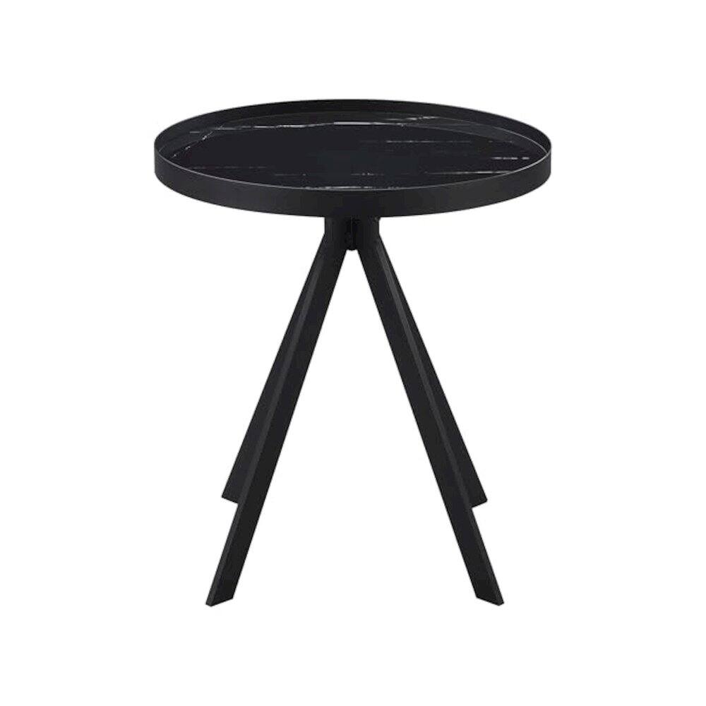 Angle. Coaster Co. of America - Briggs 3-piece Round Coffee and End Table Set Black - Black.