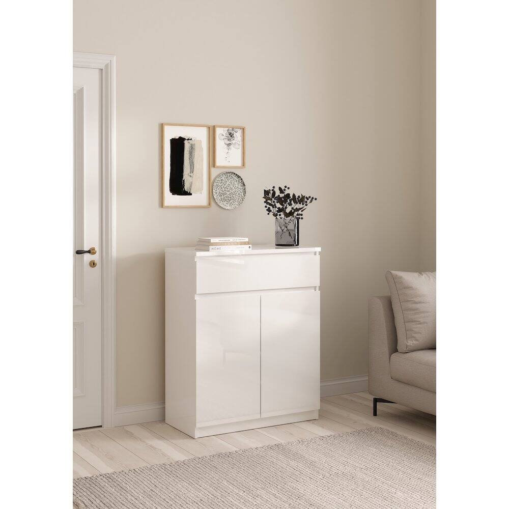 Alt View 5. Tvilum - Scottsdale 1 Drawer, 2 Door Sideboard High Gloss - White.