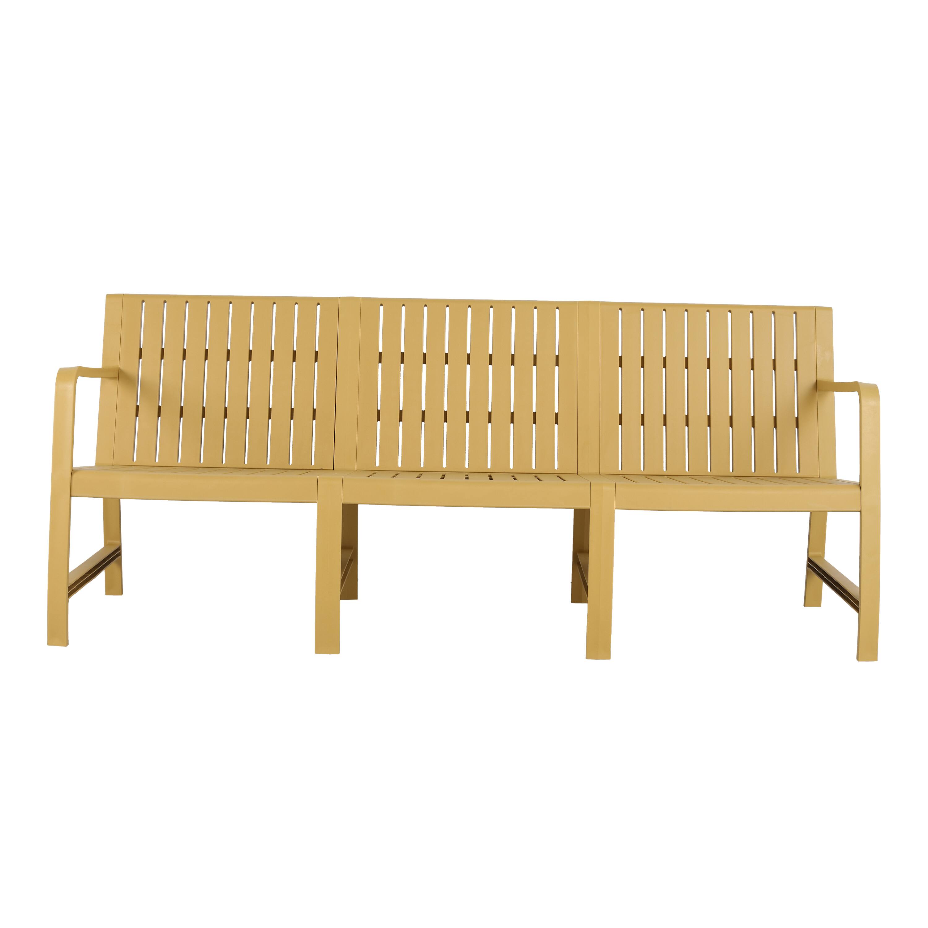 Alt View 6. Mondawe - 3-Seater Patio Waterproof PP Material Sofa - Yellow.