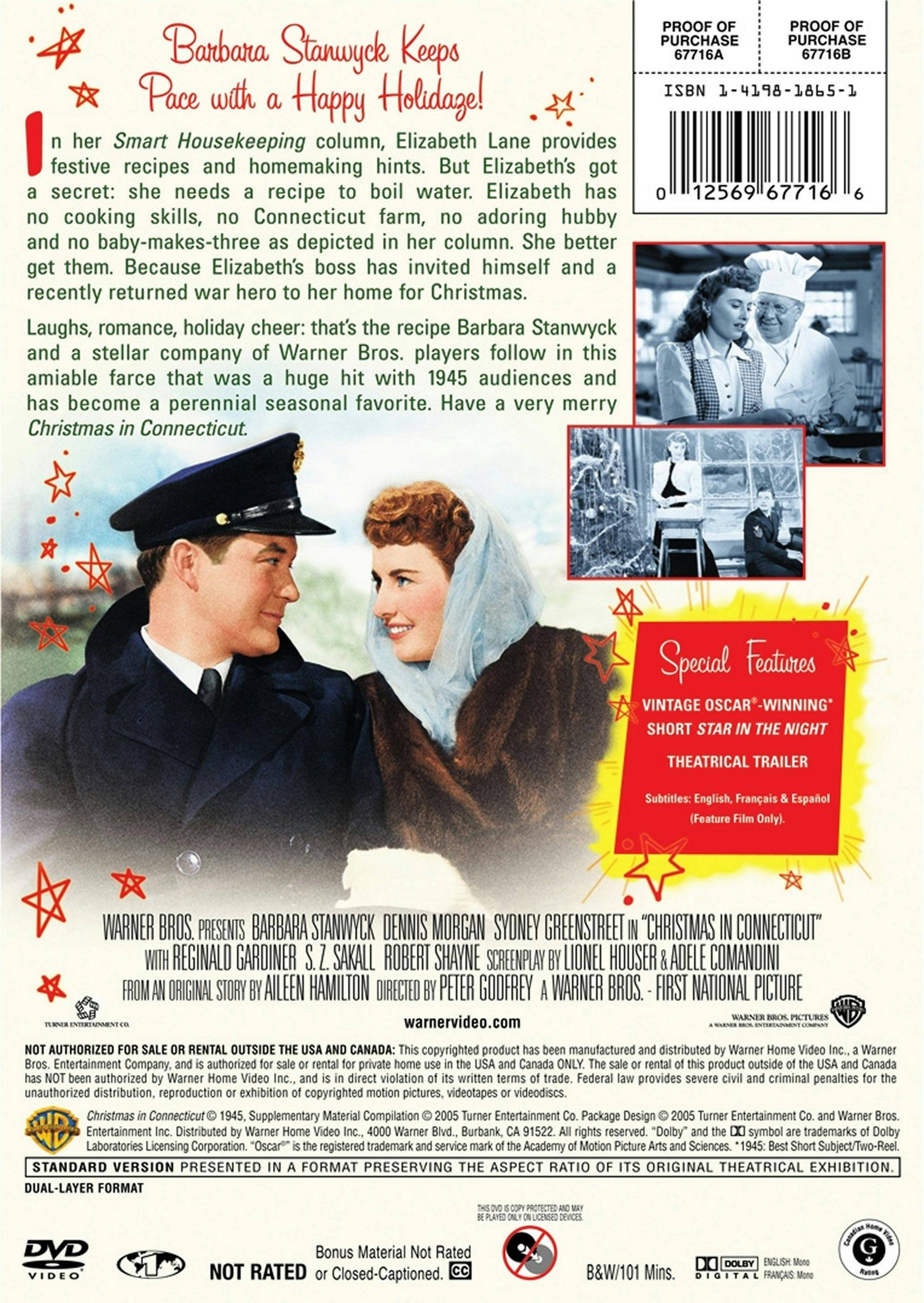 Angle. Christmas in Connecticut (DVD Full Screen) [DVD].