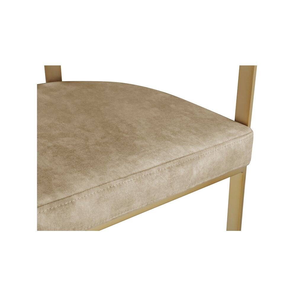 Alt View 4. Meridian Furniture - Marcello Beige Velvet Dining Chair, Set of 2 - Beige.