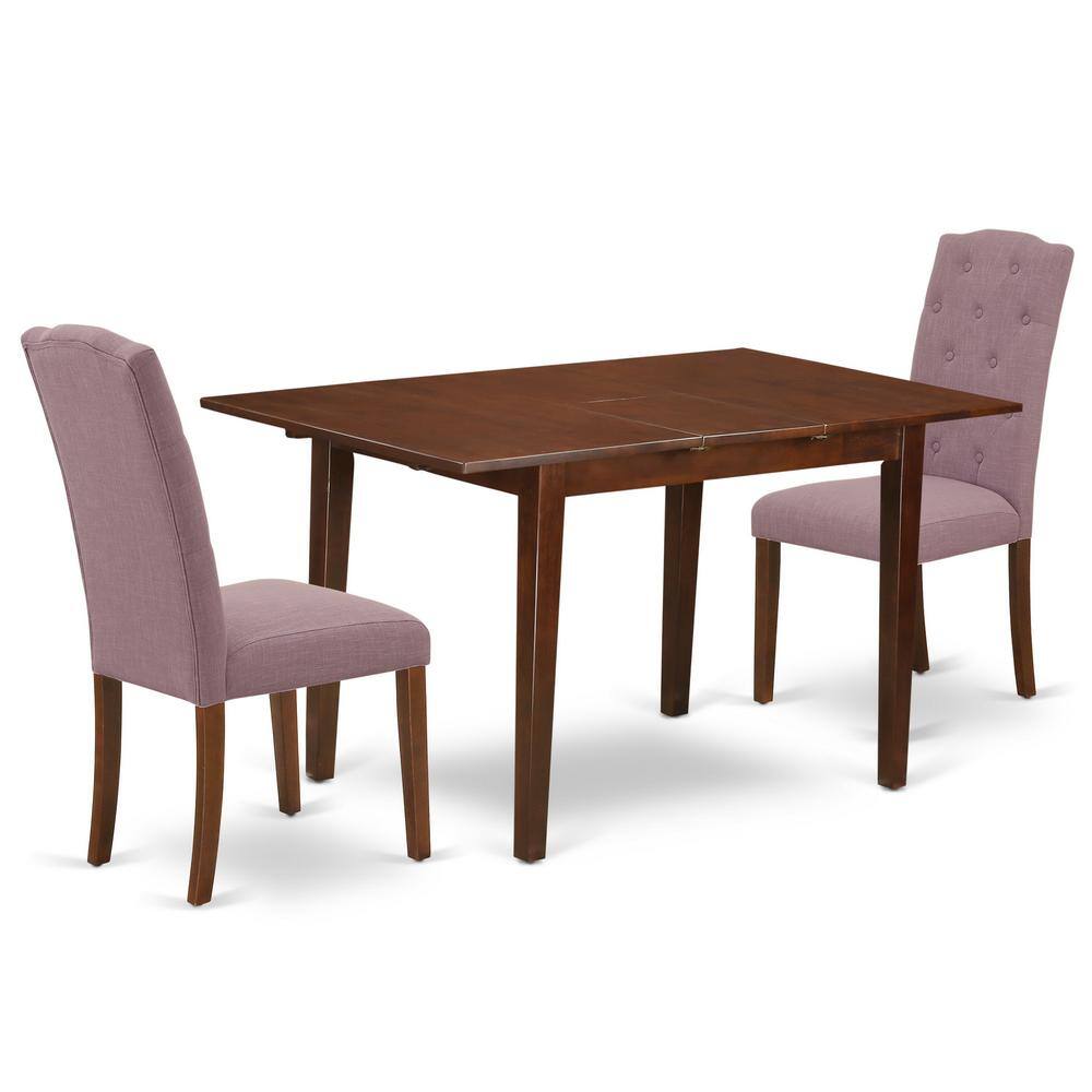 Back. East West Furniture - Dining Room Set Mahogany - Brown.