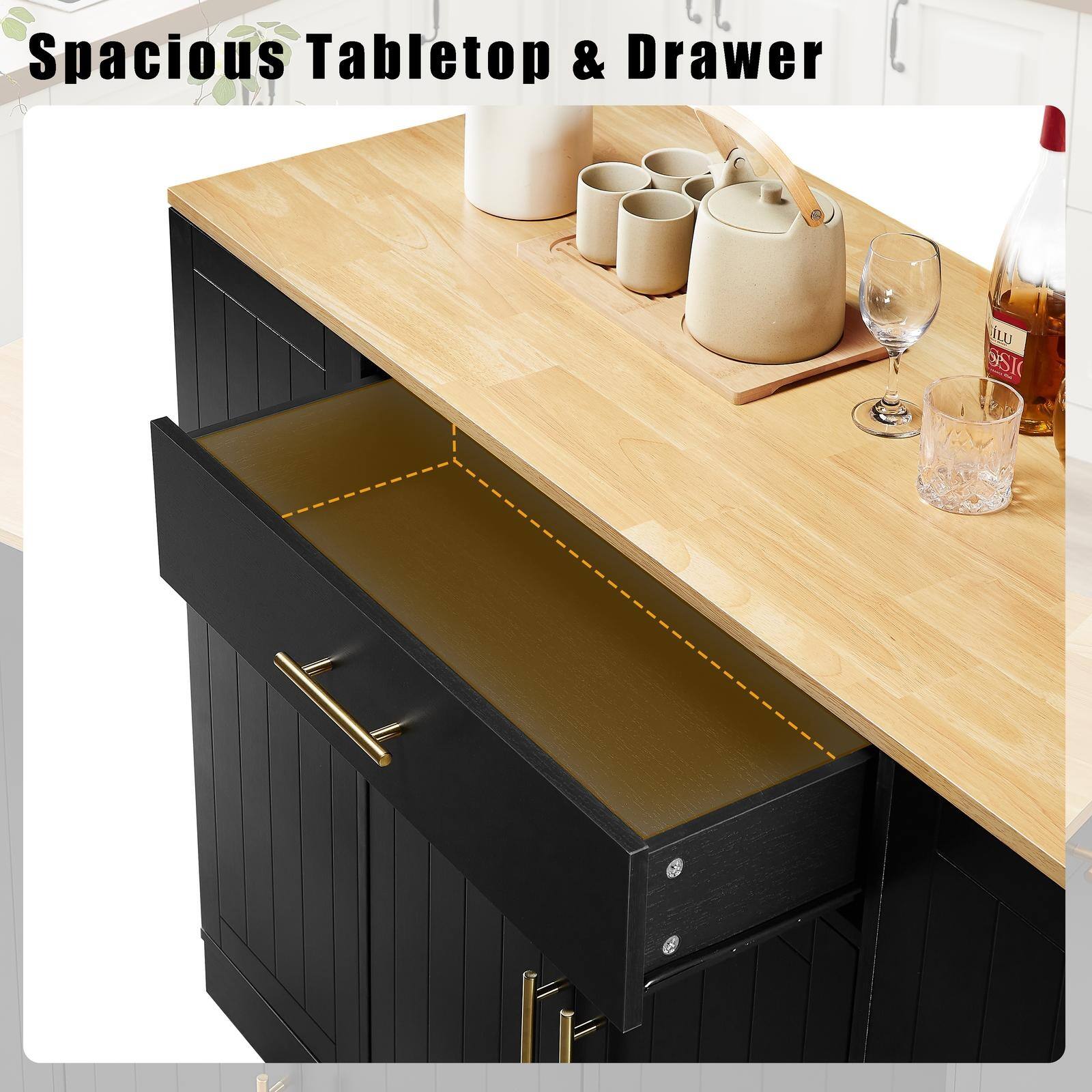 Spacious Tabletop & Drawer