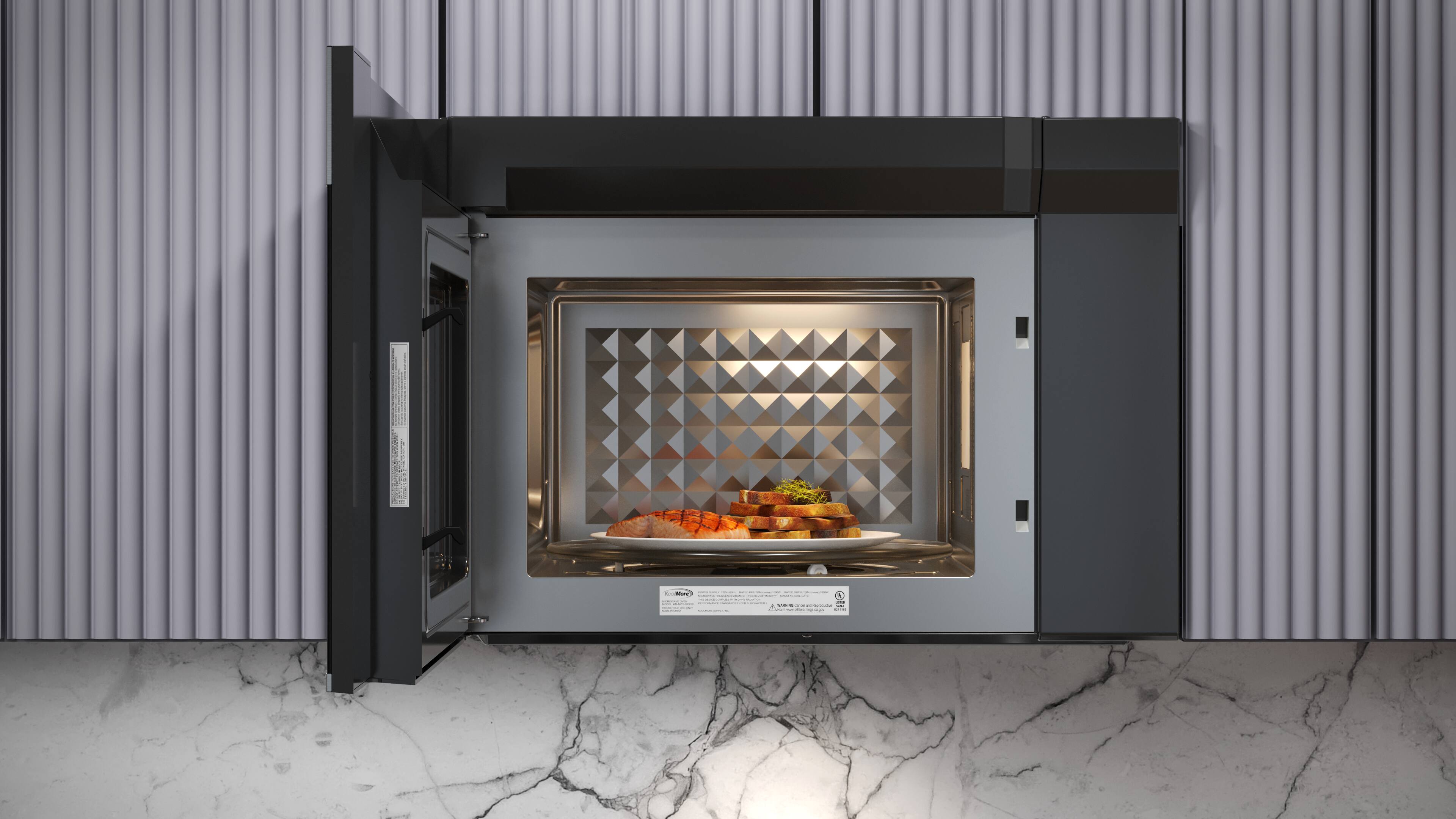 Alt View 6. Koolmore - 1.3 cu. ft. Over the Range Stainless Steel Microwave, 300 CFM, One Panel (KM-MOT-OP1SS) - Stainless-Steel.