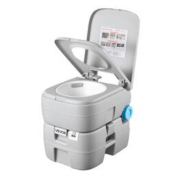 VEVOR - Portable Toilet, 7.9 Gallon Detachable Waste Tank, 200 Flushes, Camping Toilet for Adults, Outdoor Travel Potty - Gray