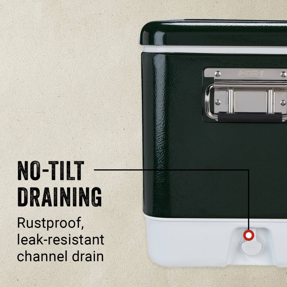 NO-TILT DRAINING  
Rustproof, leak-resistant channel drain