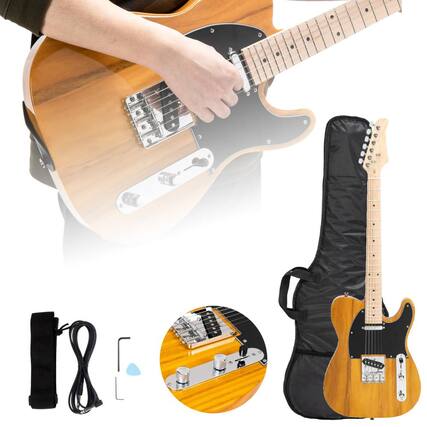 Front. Winado - 39" GTL Electric Guitar for Music Lover, SS Pickups Maple Fingerboard with Accessories Pack Guitar Bag.