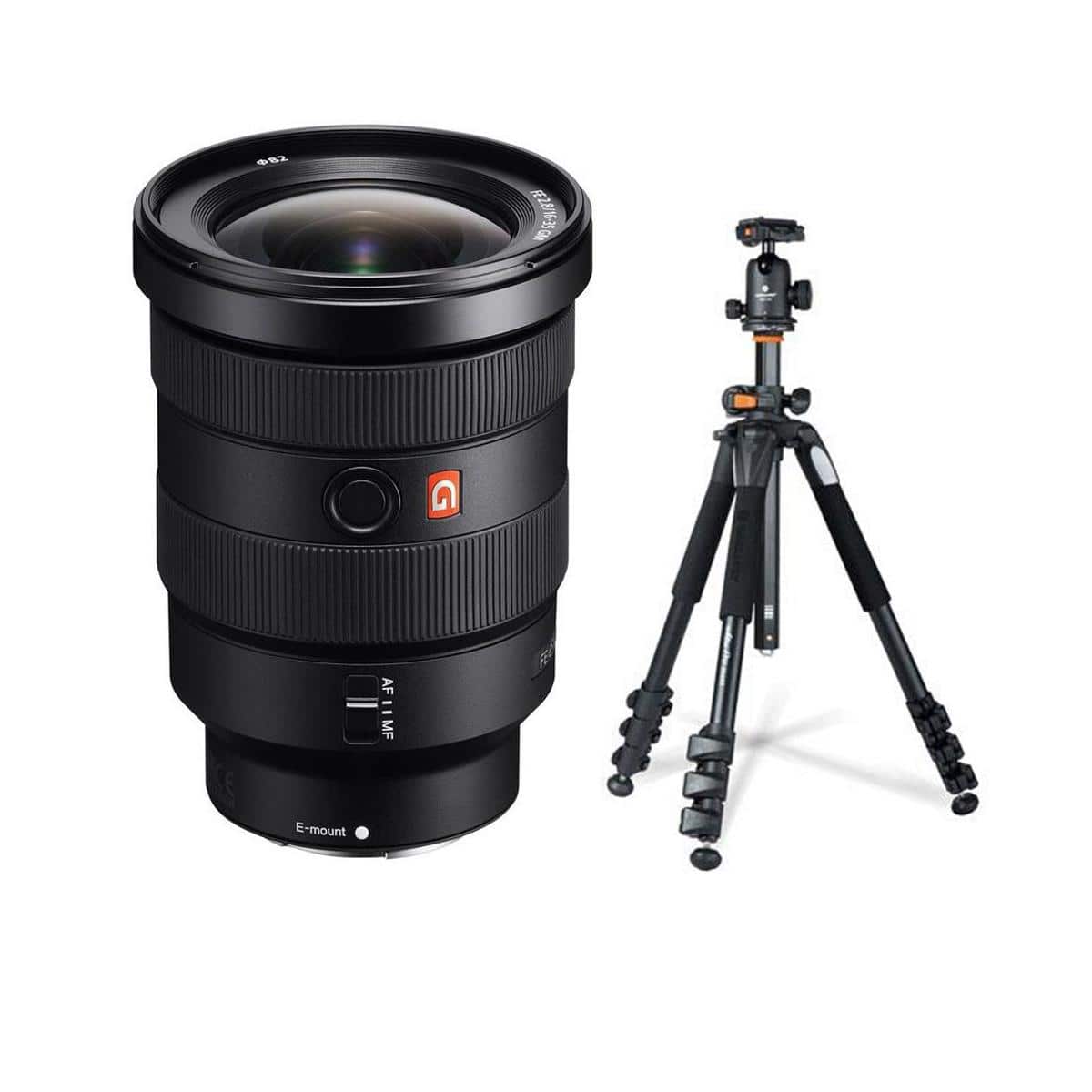 Bundle - FE 16-35mm f/2.8 GM Lens for Sony E, with Takama 3-Section Aluminum Video Tripod with Fluid Head