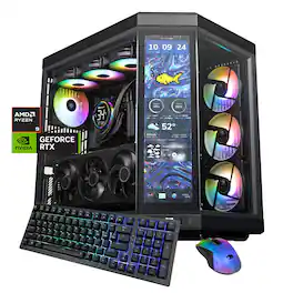 iBUYPOWER - Y70TI Gaming Desktop Touch Screen PC_AMD Ryzen 9 9900X3D, NVIDIA GeForce RTX 5080 16GB, 32GB DDR5 RAM,2TB_Y70TIBA9N5801 - Black