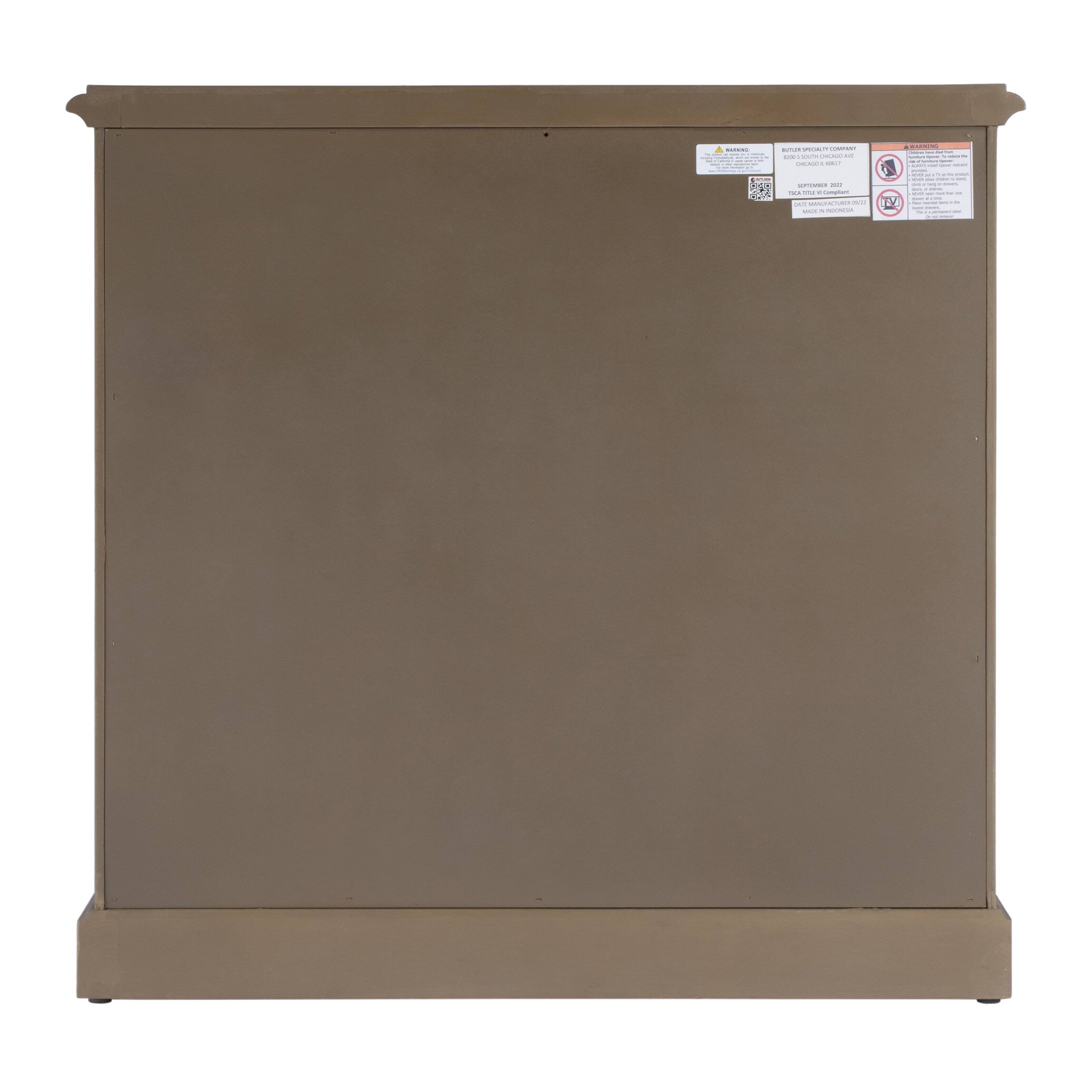 Alt View 4. Butler Specialty - Lee 31 in. W Rectangular Wood and Glass 2 Door Accent Storage Cabinet - Light Brown.