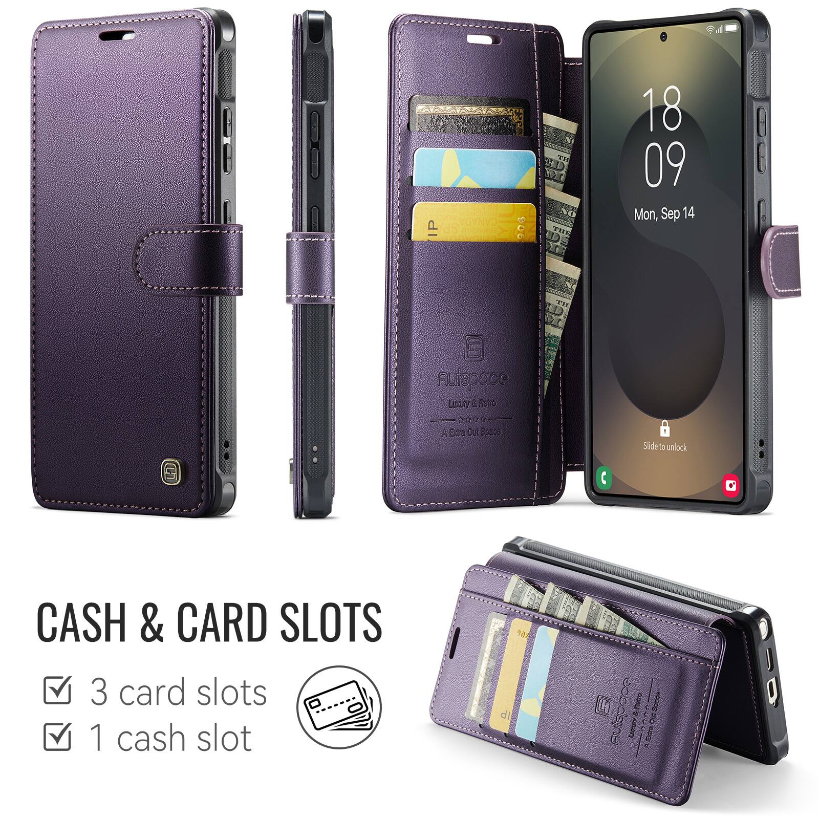 908  
THE  
18 09 Mon, Sep 14  
ALISOQCE Library  
Edra  
Space  
Slide to unlock  

CASH & CARD SLOTS  
3 card slots  
1 cash slot  

10.3 di  
sobasino Luxury & Retro 15333