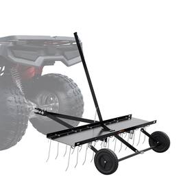 VEVOR - Tow Behind Dethatcher, 48-inch Tow Dethatcher with 24 Spring Steel Tines, Lawn Dethatcher Rake - Black