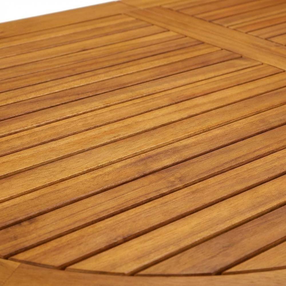 Alt View 3. Outdoor Escape - Wooden Patio Set Oil-Finish with Dining Table and 8 Chairs - Brown.