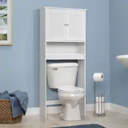 Gymax - Bathroom Space Saver Over The Toilet Shelved Storage Cabinet Organizer - White