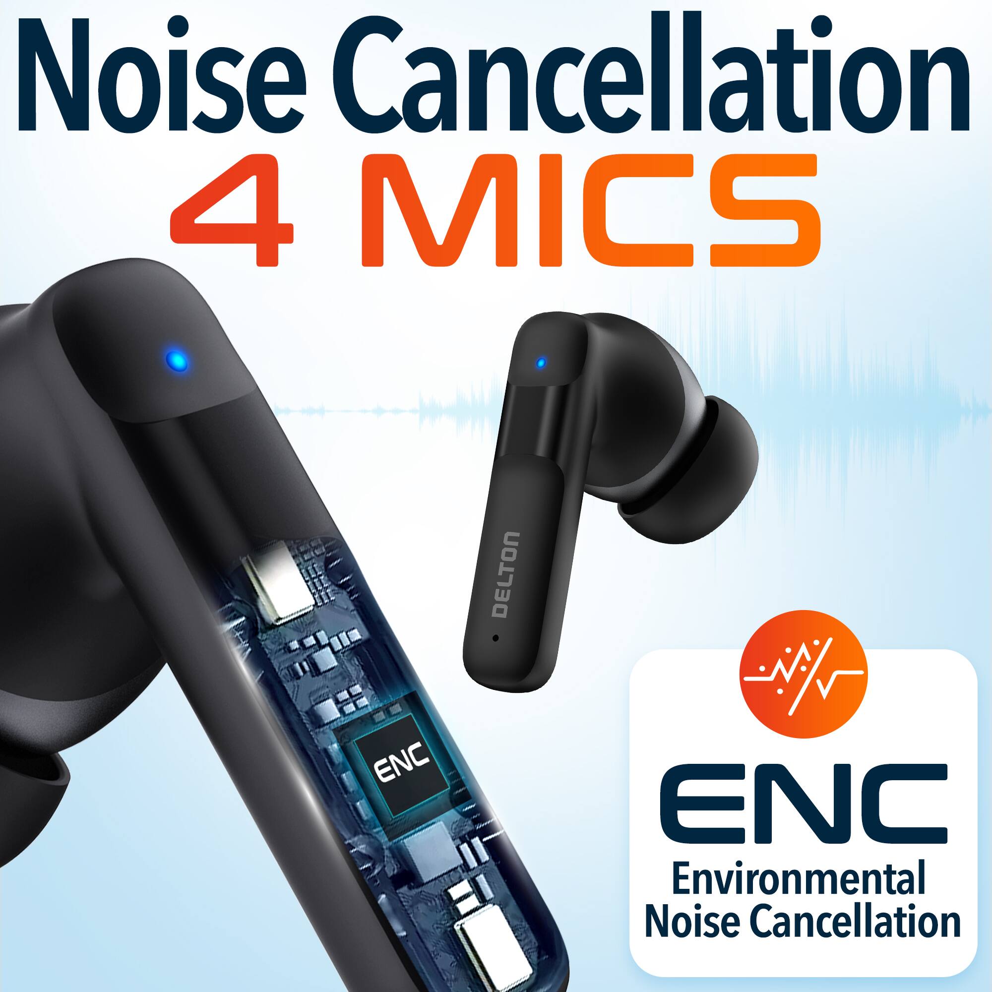 Noise Cancellation, 4 MICS, ENC, Environmental Noise Cancellation
