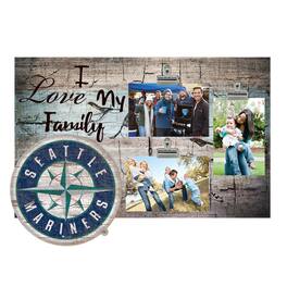 Fan Creations - Seattle Mariners 11" x 19" I Love My Family Clip Photo Frame - Multicolor
