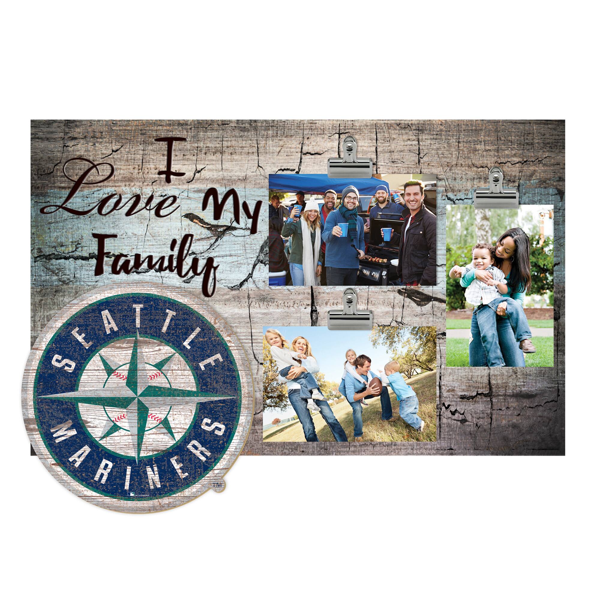 Seattle Mariners 11" x 19" I Love My Family Clip Photo Frame