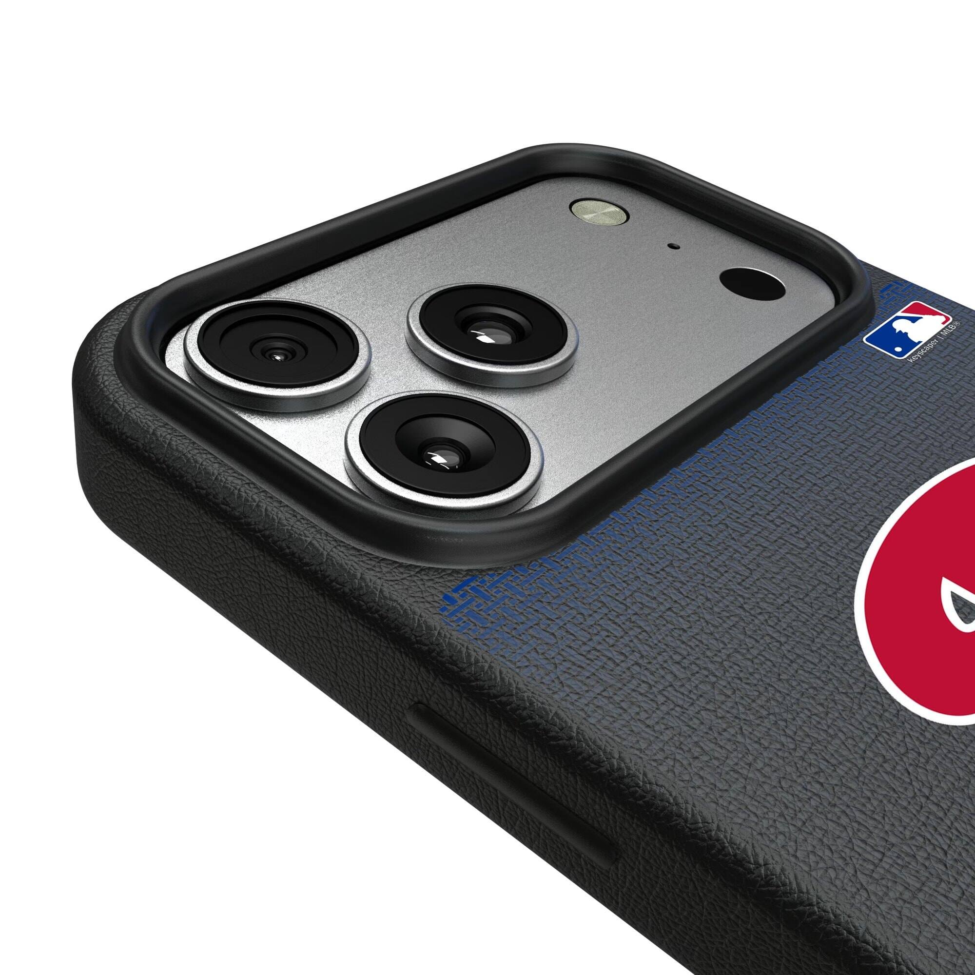 Alt View 2. Keyscaper - Linen Logo iPhone Magnetic Bump Case - 15 Pro - Black.