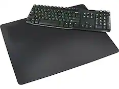 Front. Artistic - Rhinolin II Anti-Slip PVC Desk Pad, 24" x 36", Matte Black - Matte Black.