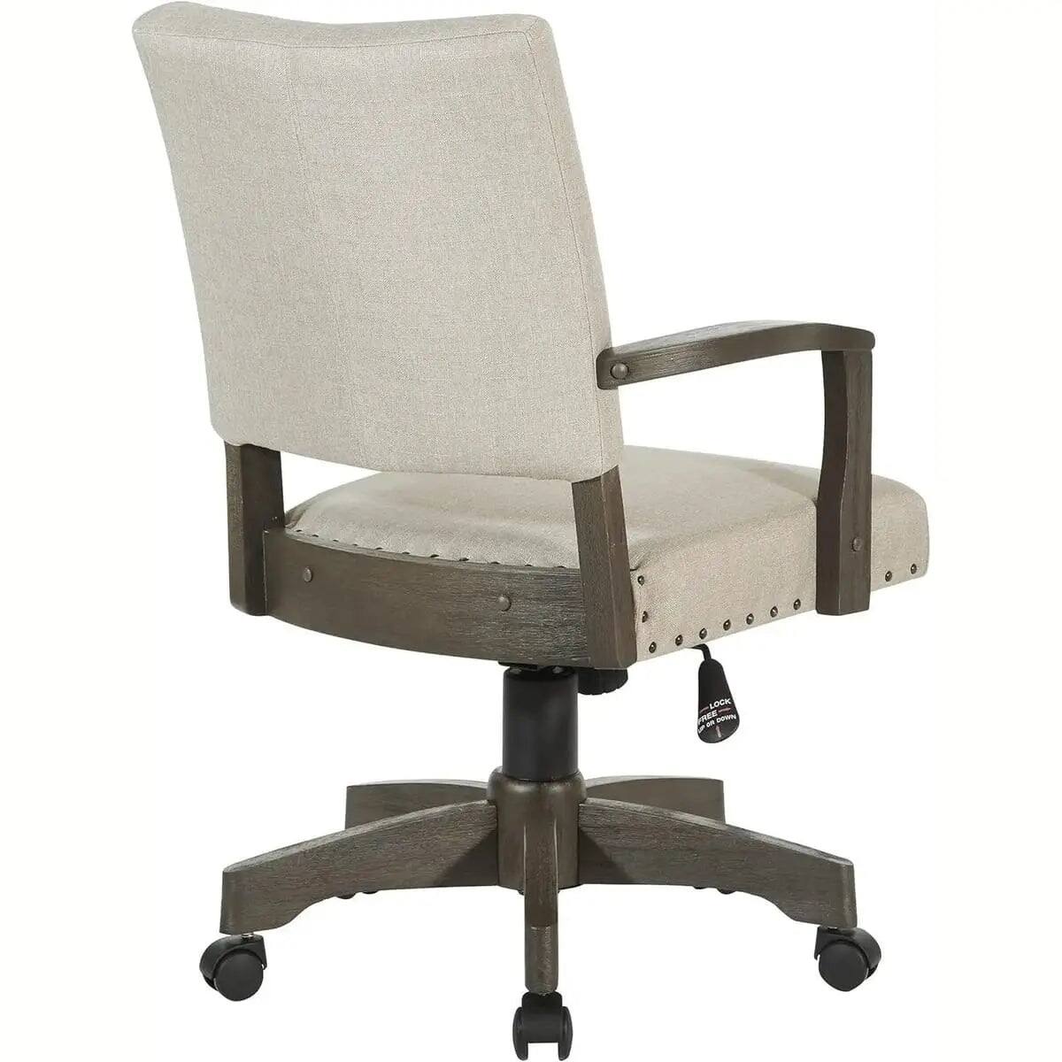 Alt View 4. Office Star Products - Santina Deluxe Cushioned Banker's Chair for Elegant Home Office - Beige.