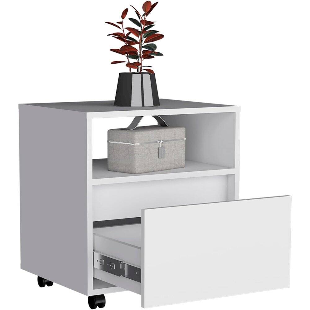 Alt View 2. TuHome - Austin Nightstand White MDF - White.