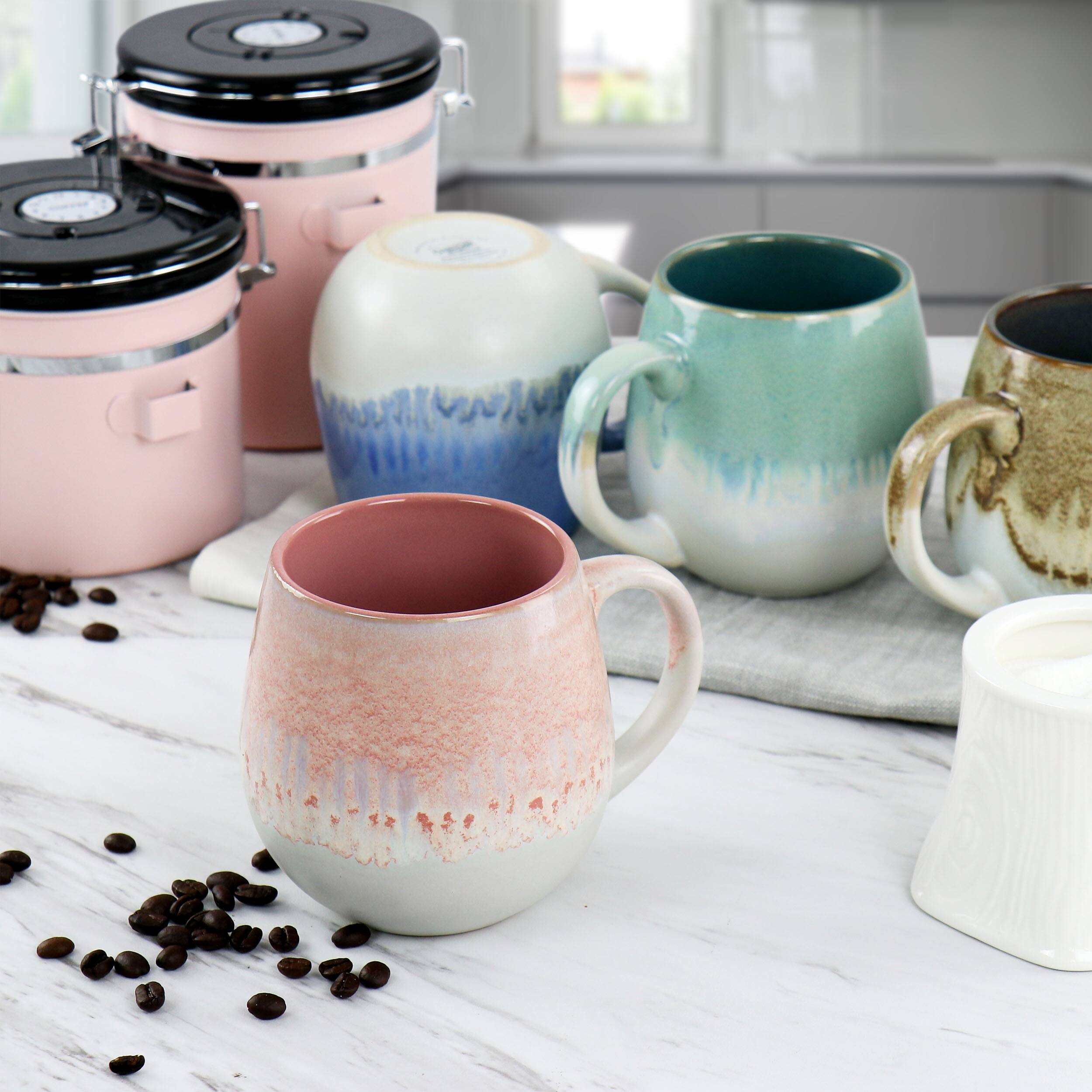 Alt View 5. Gibson - Gibson Home Avery Creek 4 Piece 19.1oz Stoneware Mug Set in Assorted Colors - Assorted.