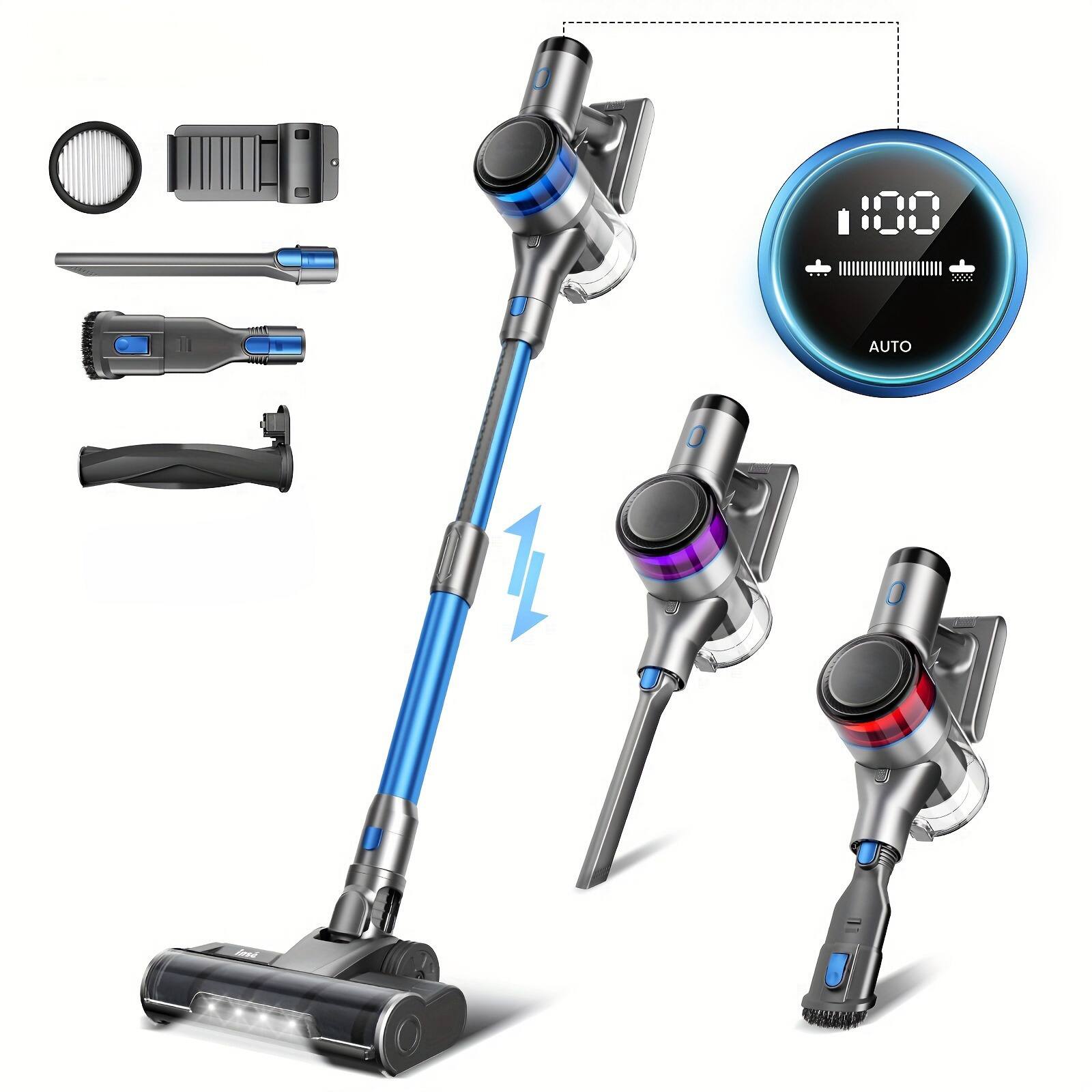 Front. INSE - S9X Vacuum Cleaner for Home,400W 45KPa Cordless Stick Vacuum Cleaner,Up to 55 Mins Runtime, for Carpet Floor Pet Hair - Blue.