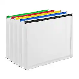 Staples - Moisture Resistant Plastic File Pocket, Letter Size, 5/Pack - Assorted Colors