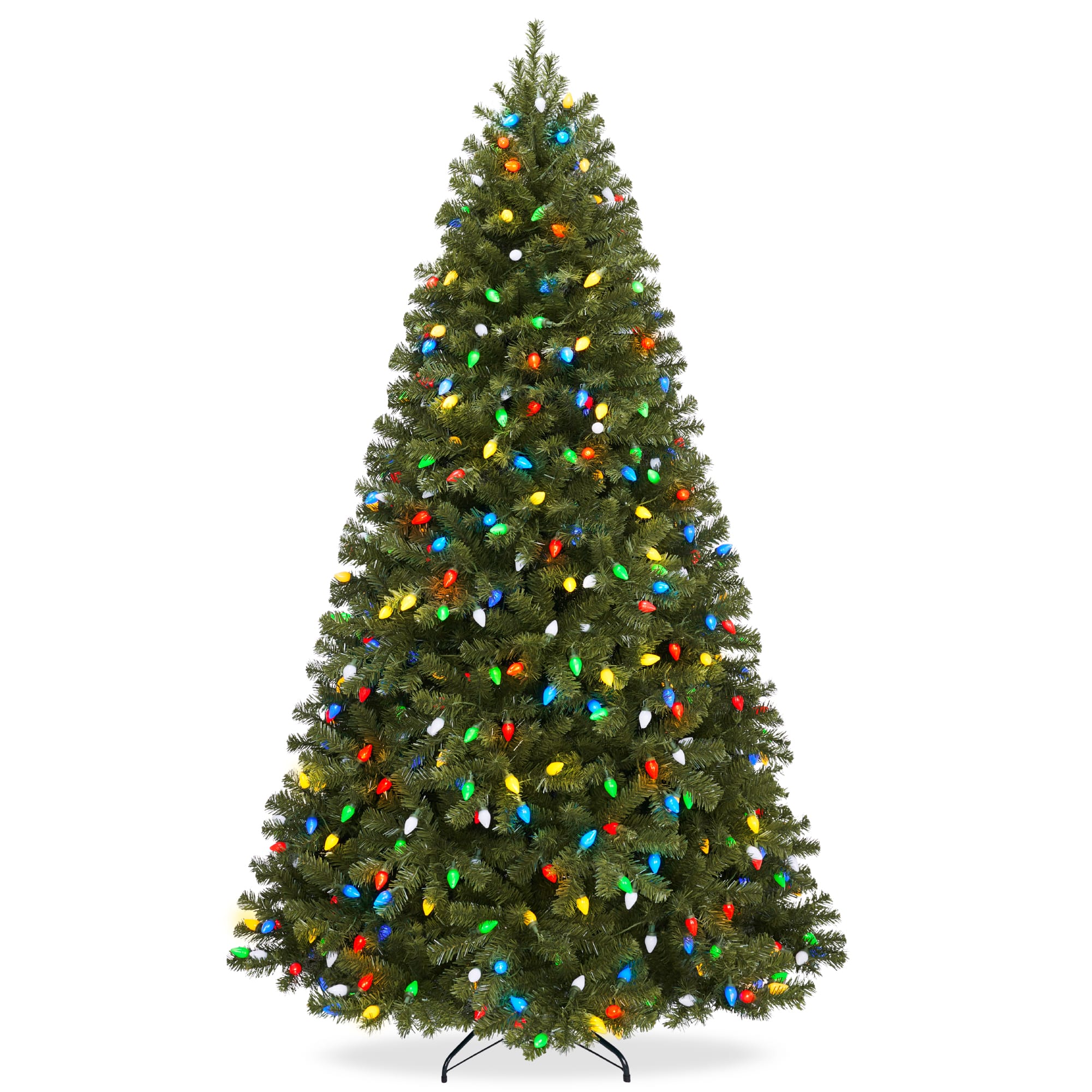 Best Choice Products - 6ft Artificial Christmas Tree with C7 Twinkling Lights, Pre-Lit Spruce, 250 Lights - Green