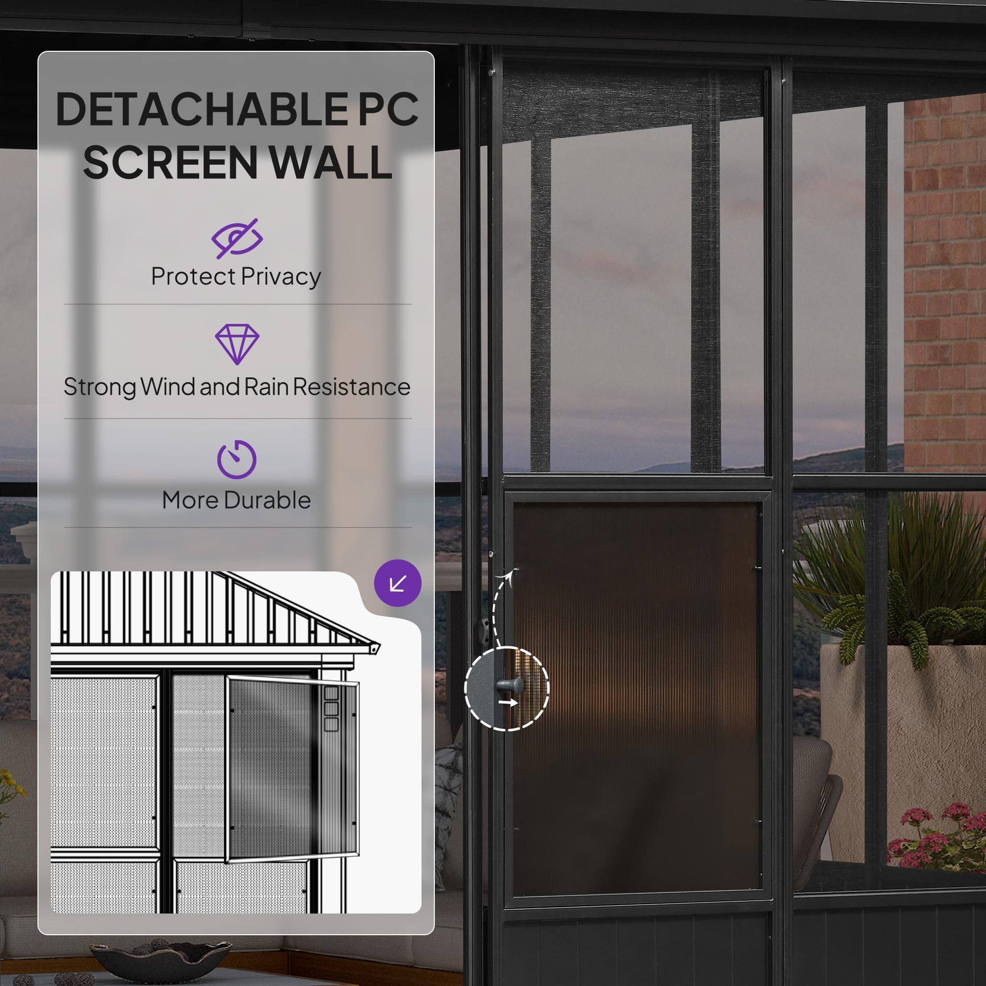 DETACHABLE PC SCREEN WALL  
Protect Privacy  
Strong Wind and Rain Resistance  
More Durable
