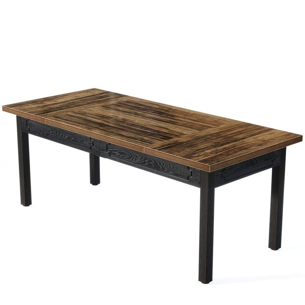 Angle. Kadyn - Kadyn Study Writing Desk, Computer Desk,63" Executive Desk, Modern Computer Desk Office Desk,Brown - Brown.