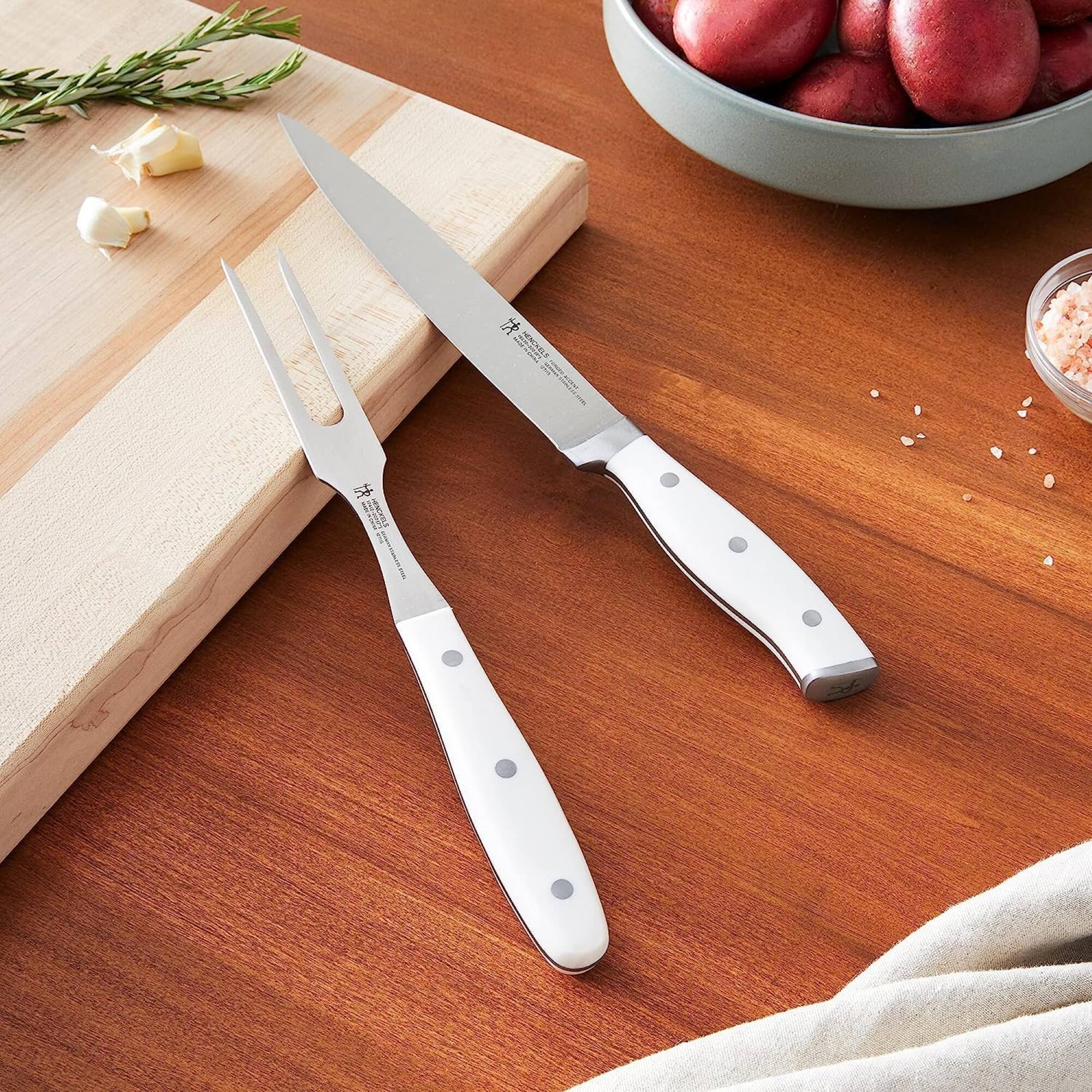 Alt View 2. Henckels - Henckels Forged Accent 2-pc Carving Set - White Handle - Stainless Steel.