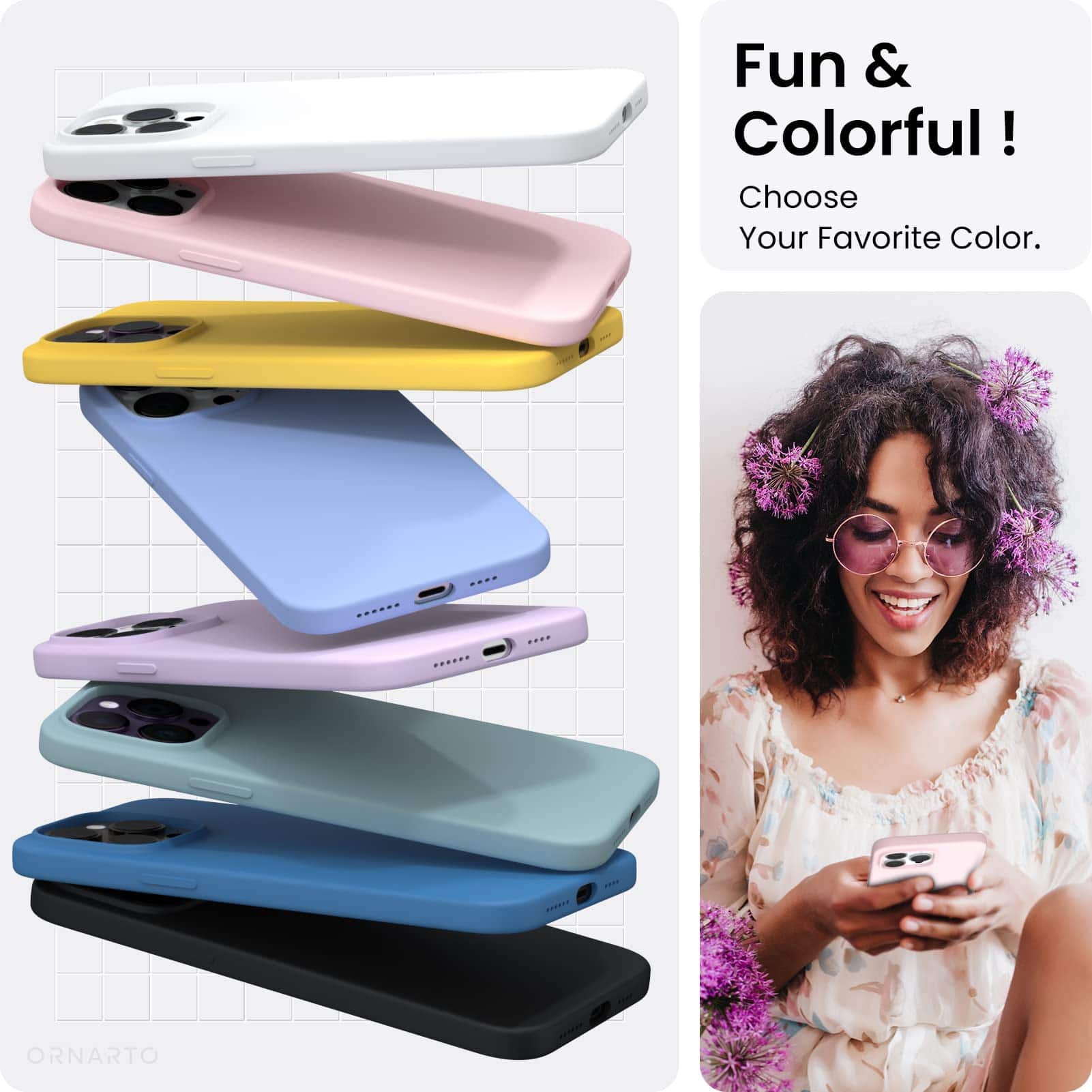 Ornarto Vortuxe for AirPods Pro 3 Case and Silicone for iPhone 14