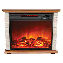 Lifesmart - LifePro 1500W Electric Infrared Quartz Indoor Home Fireplace Heater - Stone