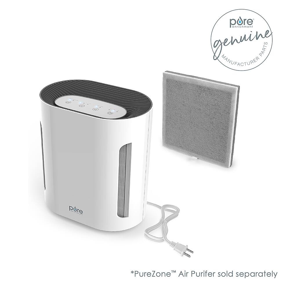 The image features a white air purifier and a grey speaker. The air purifier is made by Pore, and it is designed to purify the air in your living space. The speaker is also made by Pore and is compatible with the air purifier. The air purifier and speaker are both sold separately, and they are manufactured by Pore.
