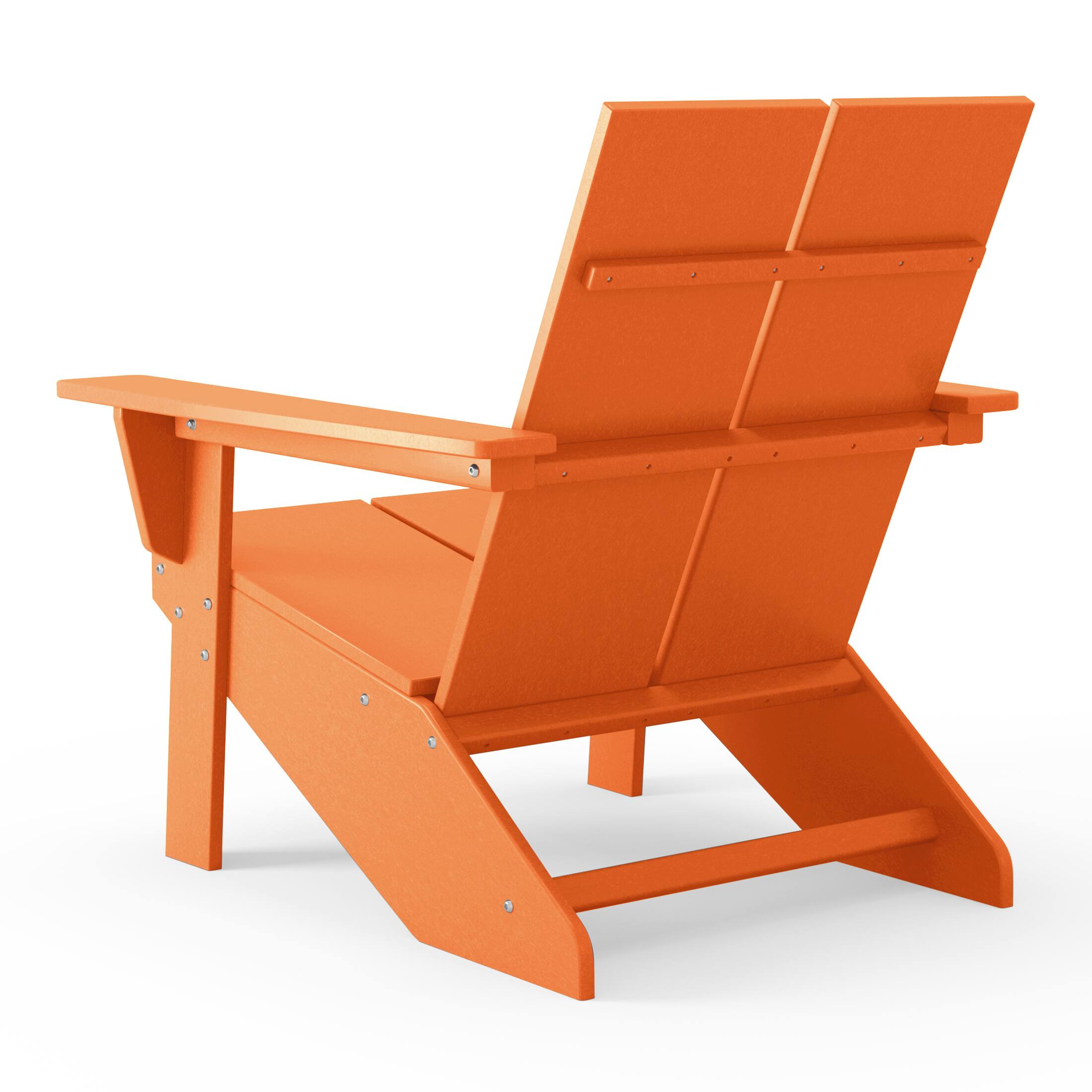 Alt View 3. WestinTrends - WestinTrends Riviera Outdoor HDPE Modern Adirondack Chair with Cup Holder (Set of 4) - Orange.
