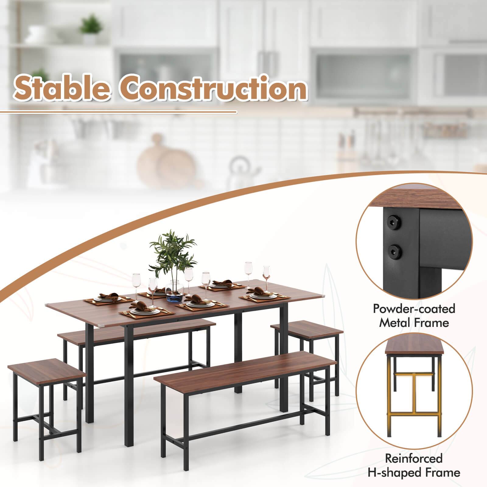 Stable Construction Powder-coated Metal Frame Reinforced H-shaped Frame