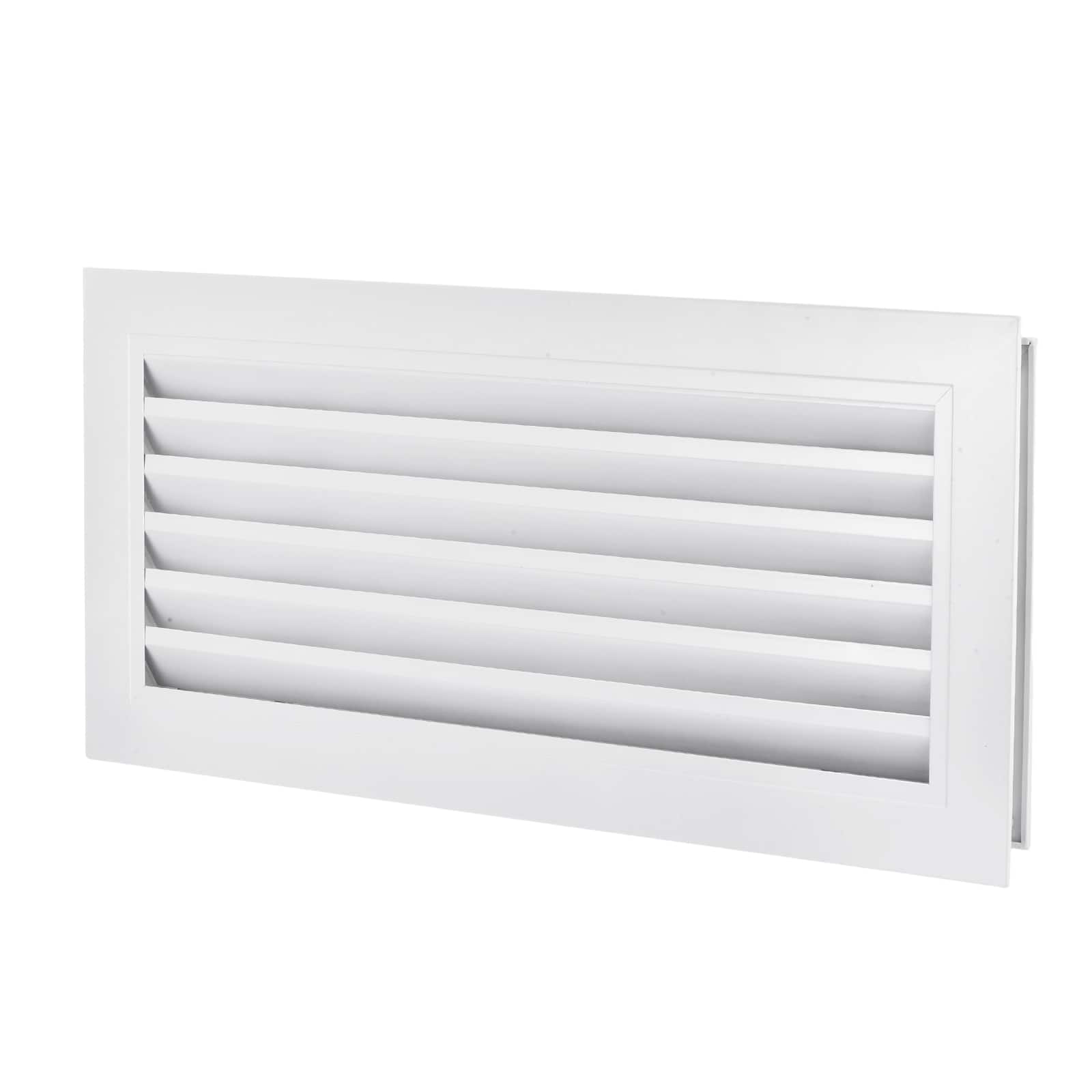 Unique Bargains - 20" x 8" Door Air Vent Cover, Anodized Aluminum Alloy Louvered Grille Guard for Cabinet Wardrobe Door - Black