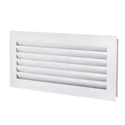 Front. Unique Bargains - 20" x 8" Door Air Vent Cover, Anodized Aluminum Alloy Louvered Grille Guard for Cabinet Wardrobe Door - Black.