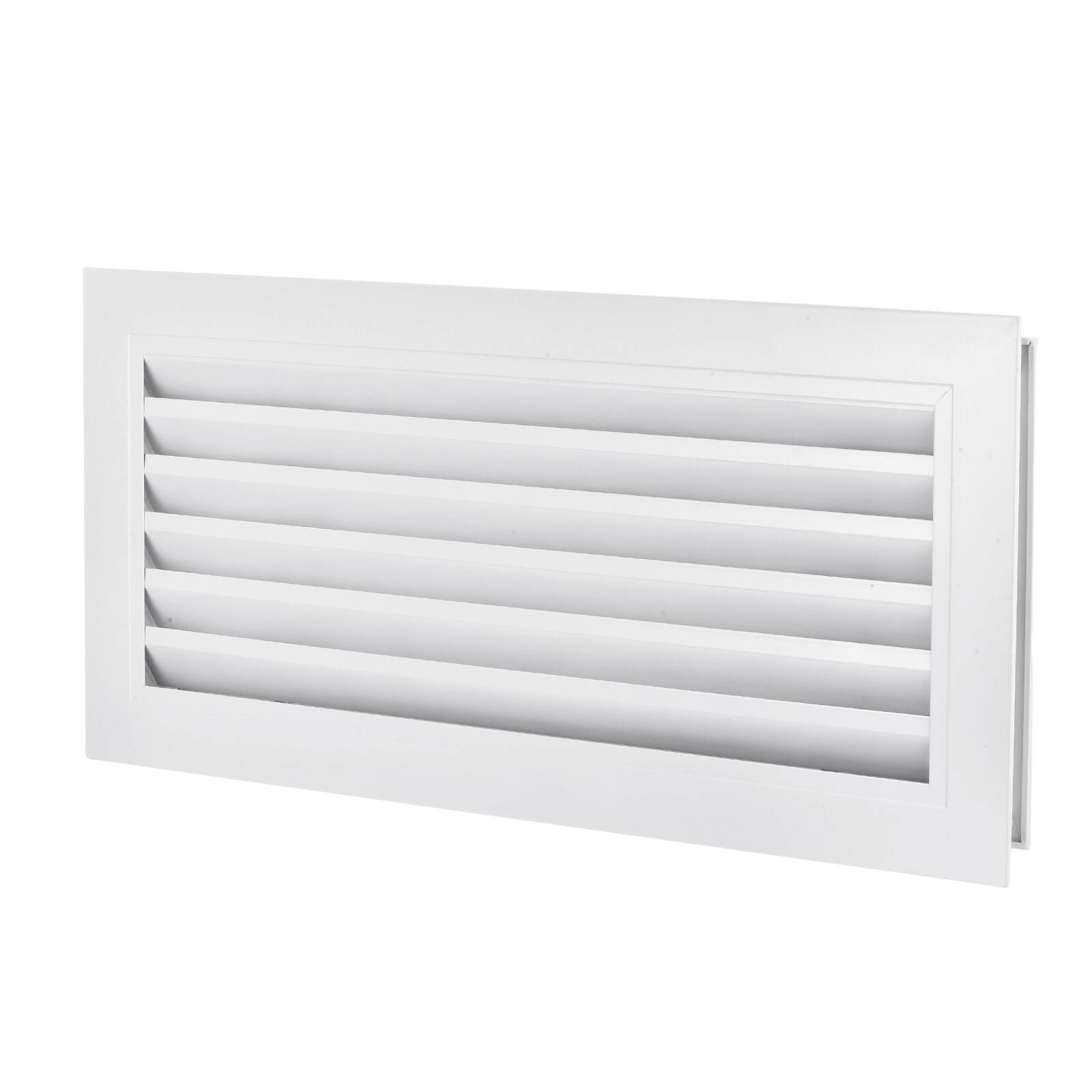 Front. Unique Bargains - 20" x 8" Door Air Vent Cover, Anodized Aluminum Alloy Louvered Grille Guard for Cabinet Wardrobe Door - Black.