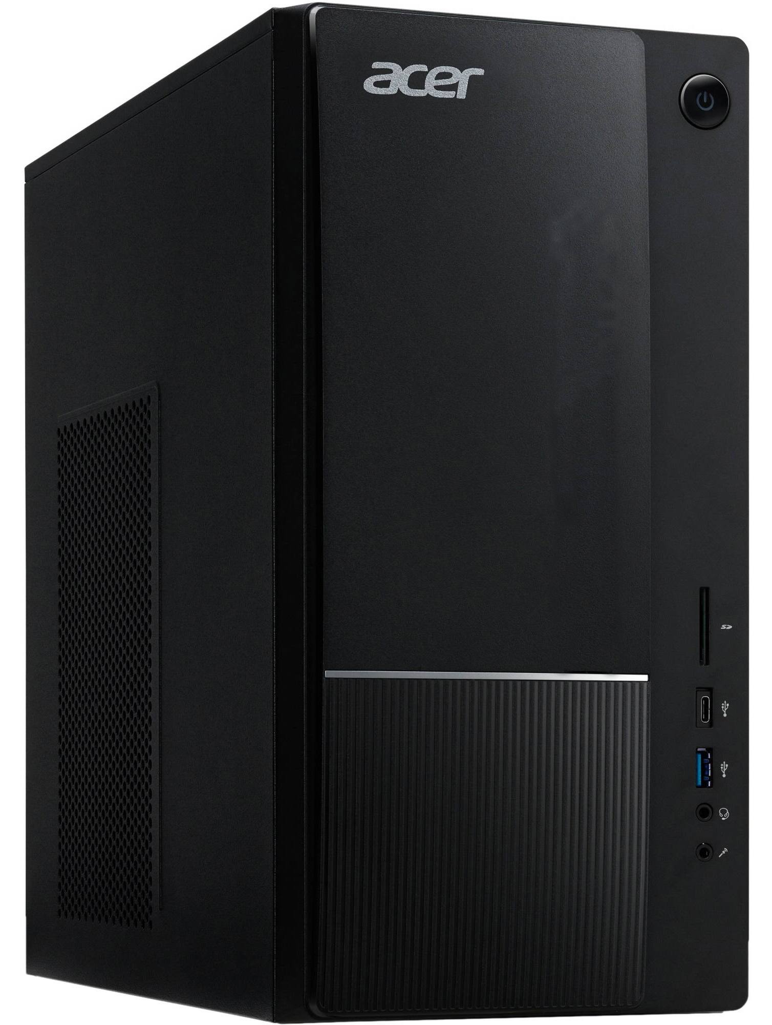 Alt View 2. Acer - Aspire Desktop (i5-14400, 32GB, 1TB SSD, Intel UHD 730, WiFi 6E, Bluetooth 5.3, Win 11 Pro) w/USB Hub - Black.