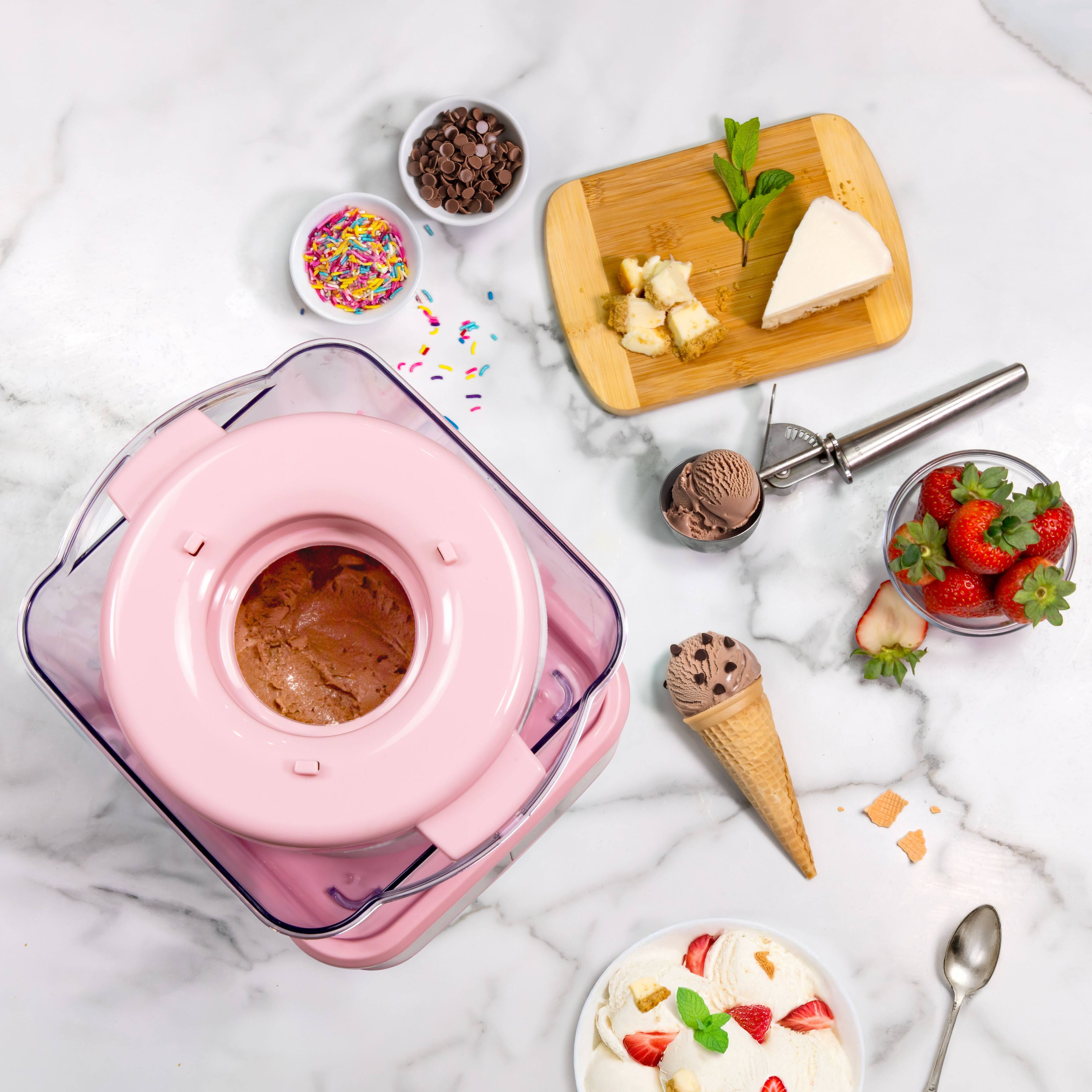 Alt View 1. Nostalgia - Electric 2-qt. Ice Cream Maker - Pink.