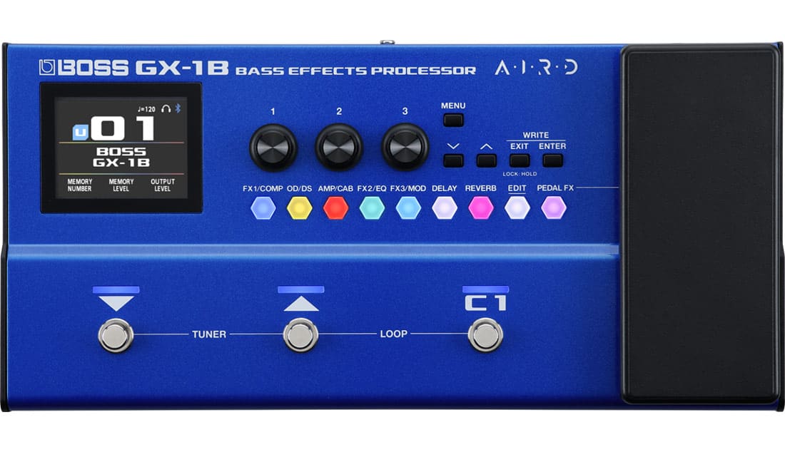 BOSS - GX-1B Bass Multi-Effects Processor with AIRD Amps, 130+ Effects, Bluetooth and USB-C