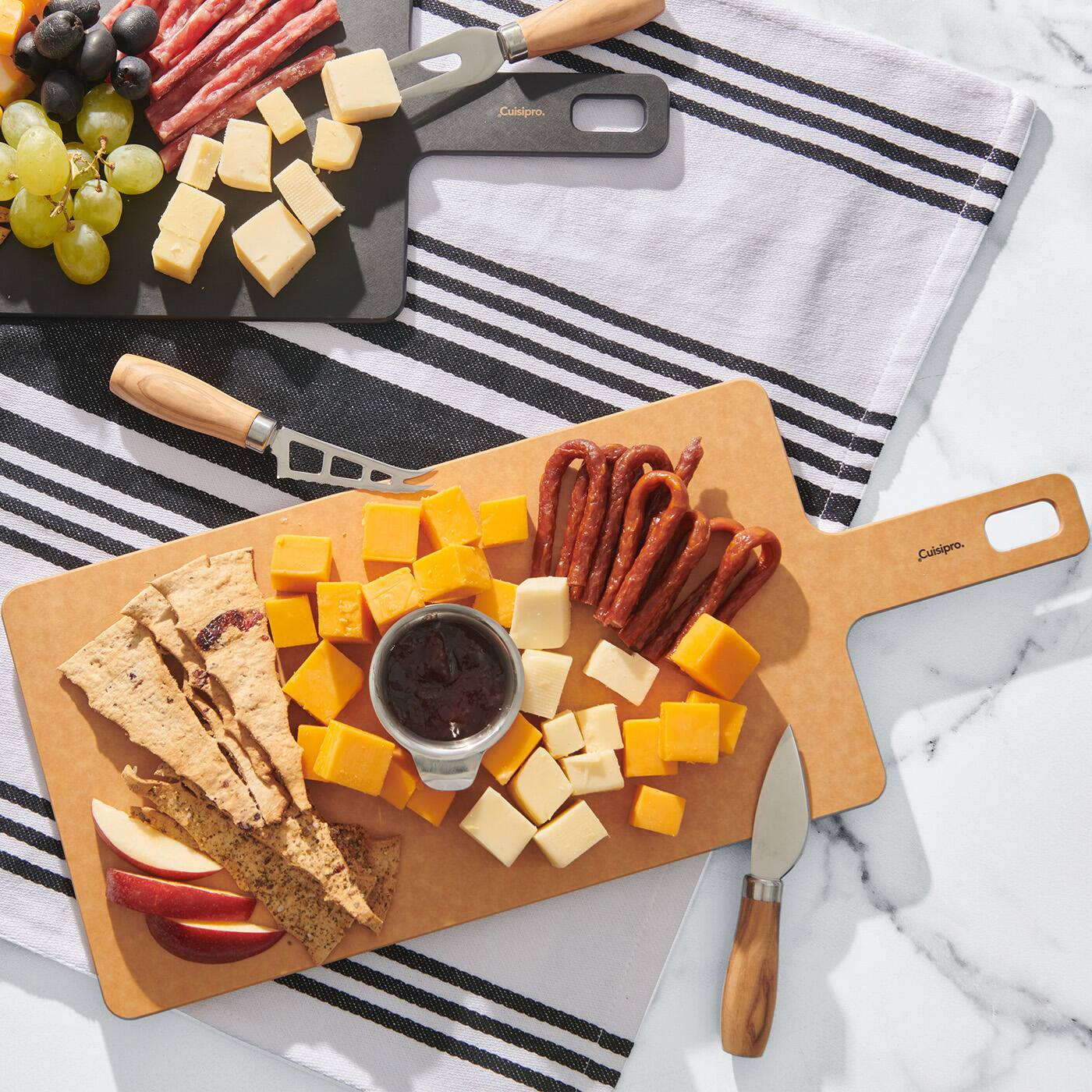 Cuisipro Fiber Wood Paddle Cutting Board, 18 Inch x7.5 Inch Slate ...