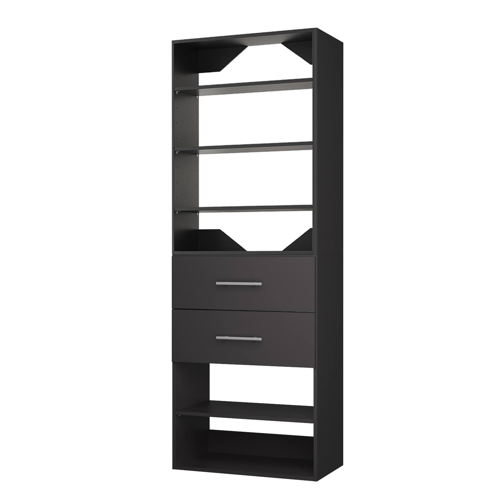 Alt View 3. Roomtec - Roomtec 25.5 in Black Modular Closet System Unit-Customizable Wall Mounted Walk-In Closets for Bedroom or Walk-in Closet - Black.