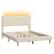 Angle. Bestier - Queen Size Upholstered Bed Frame with LED Lights, Adjustable Headboard - Off White.