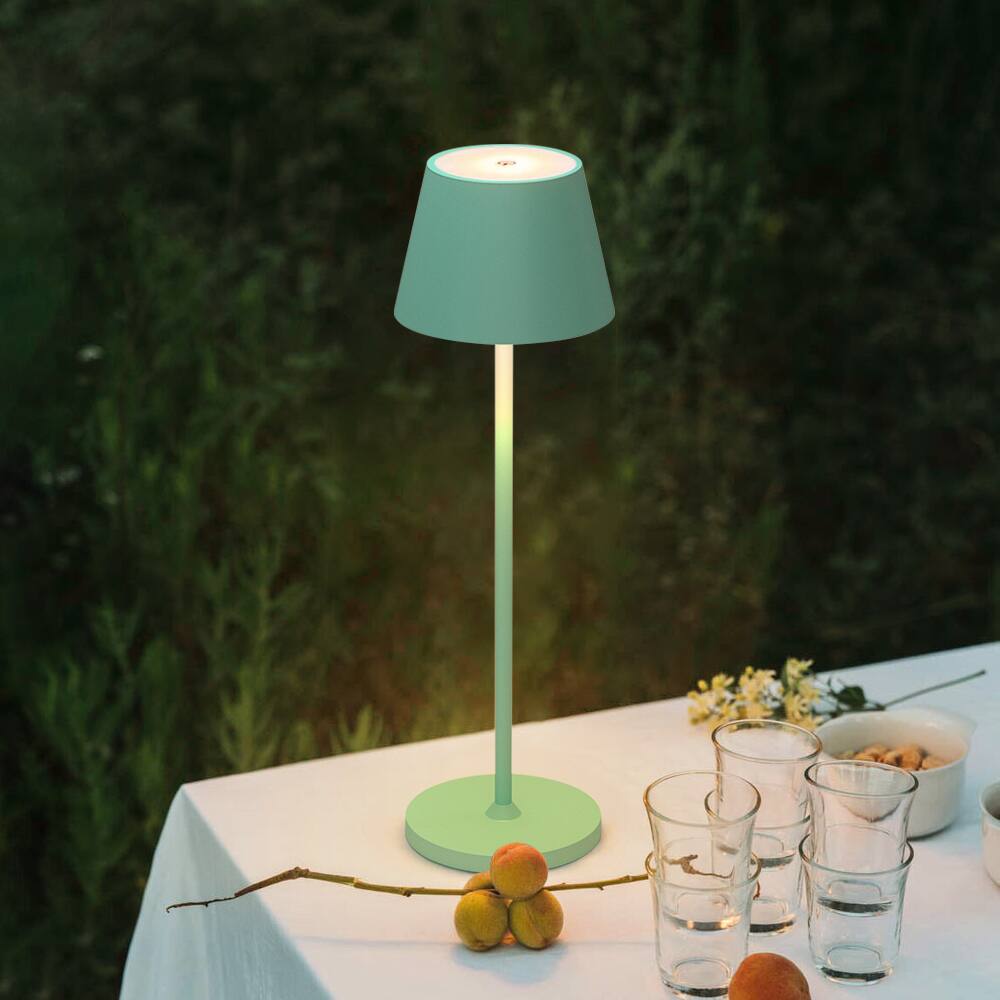 Alt View 1. ONEWISH - Cordless Portable LED Lamp with Dimming Touch Control 2-pack - Green.