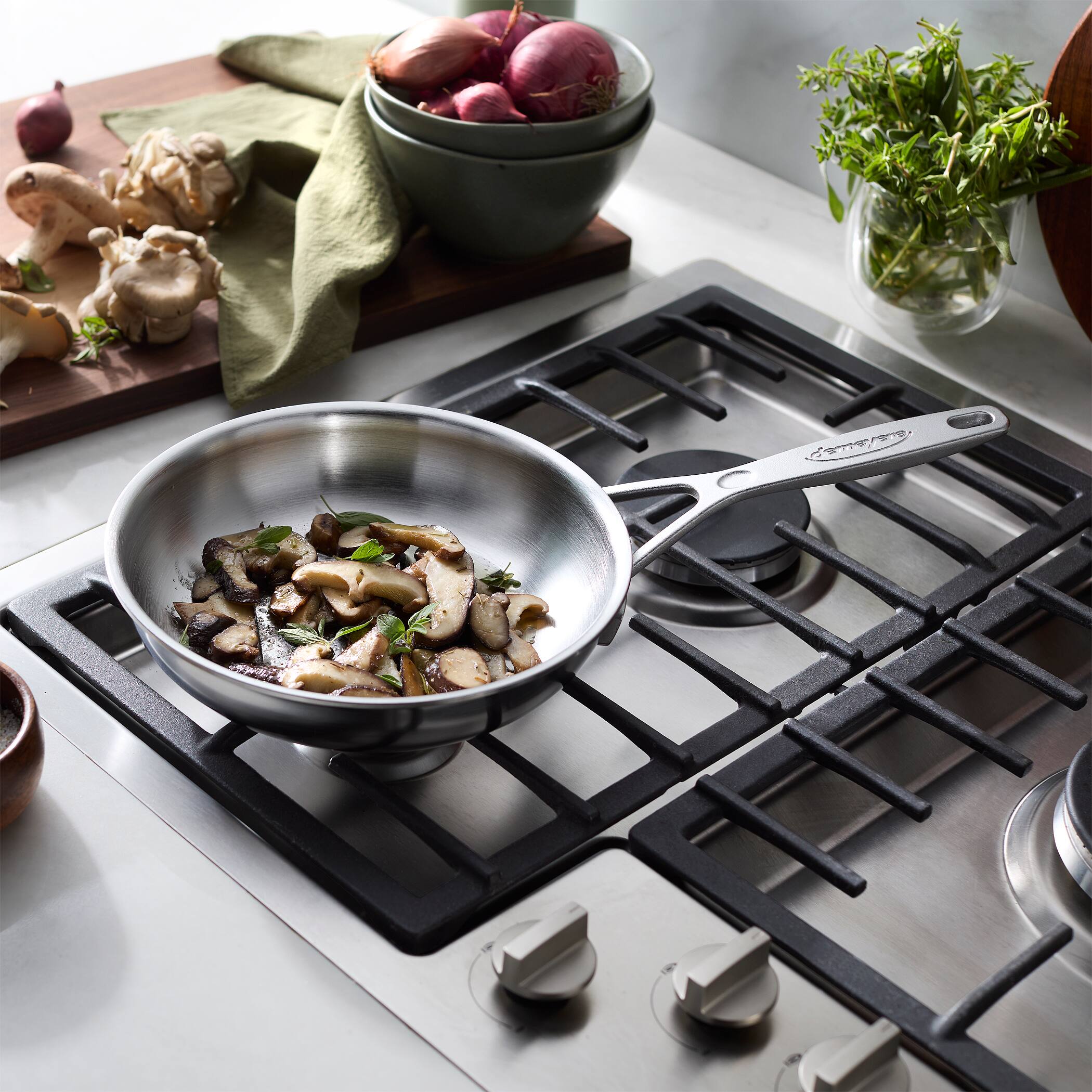 Alt View 1. Demeyere - Demeyere Industry 5-Ply 8-inch Stainless Steel Fry Pan - Stainless Steel.