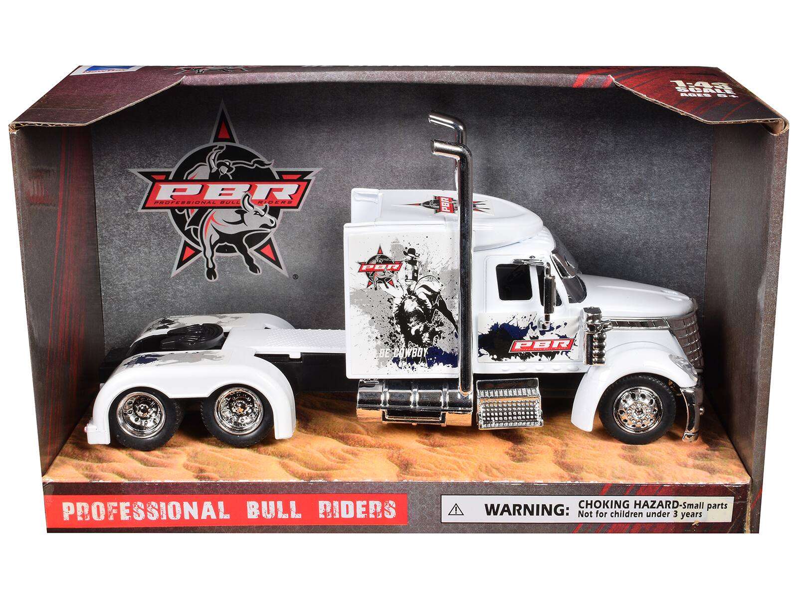 1:42 SCALE  
AGES 8+  

PBR  
PROFESSIONAL BULL RIDERS  

WARNING: CHOKING HAZARD - Small parts  
Not for children under 3 years